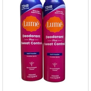 Lume | NEW Deodorant Plus Sweat Control Soft Powder Invisible BUNDLE 72H NWT 2